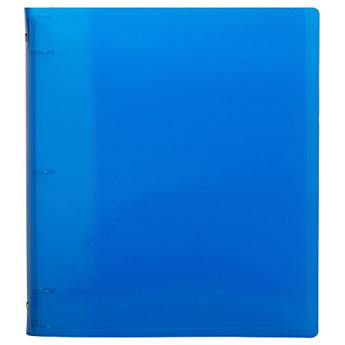 JAM PAPER Plastic 0.75 inch Binder - Blue 3 Ring Binder - Sold Individually - color: Blue, size: 0.75 inch