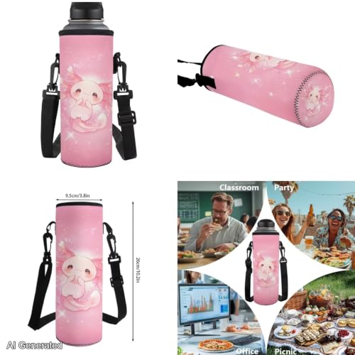 Cute Axolotl Backpack for Girls Boys Backpack with Lunch Box Water Bottle Pouch and Soft Pencil Case 4PCS Set Cute Bookbag with Side Pocket 17" Large School Bag Kids Back to School Gifts - color: Cute Axolotl