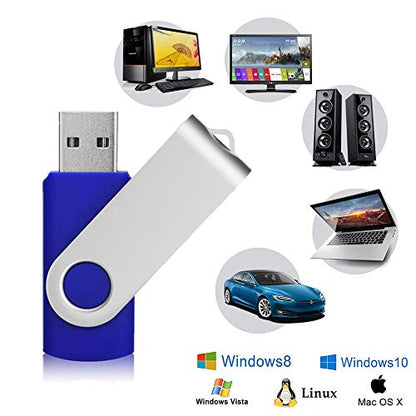 Aiibe 50Pcs 4GB Flash Drive Bulk USB Flash Drive 4GB 50 Pack USB 2.0 Thumb Drives Memory Stick USB Drive, Blue - color: 50PCS Blue, size: 4GB
