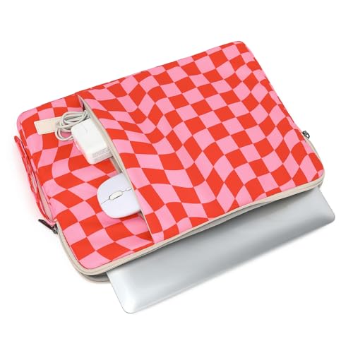 Laptop Sleeve 13.3 inch14 Inch, 15.6inchWater Resistant Traveling Computer Cover with Handle, Shockproof Protective Carrying Laptop Case (Y8-Pink Checker, 16 inch) - color: Y8-Pink Checker, size: 16 inch