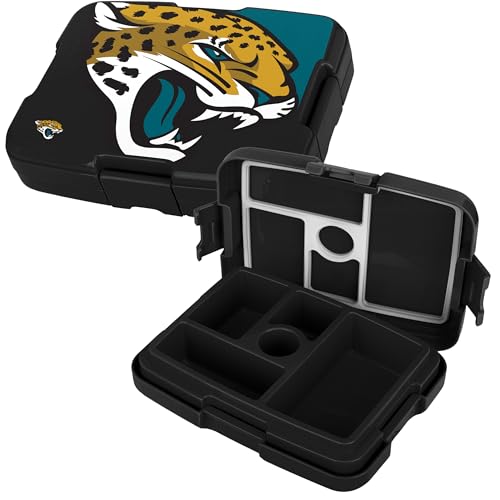 FOCO NFL Unisex-Adult Officially Licensed 2-Tone Big Logo Team Color Football Leak Proof 5 Compartment Bento Lunch Box - Jacksonville Jaguars - color: Jacksonville Jaguars