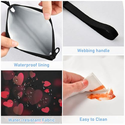 Reusable Food Storage Bags Heart Print 3 Pack Set Lunch Bag Compact Sandwich Snack Bag Small Medium Large for Lunch, Travel & Organization - color: Bag 16