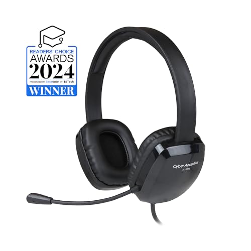 Cyber Acoustics Stereo USB Headset (AC-6012), Unidirectional Microphone with Flexible Boom for PC & Mac; In-line audio controls; Perfect for Classroom or Home - size: 1 Unit
