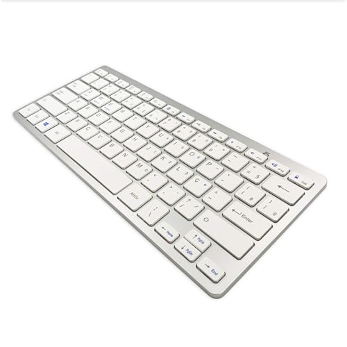 Wireless Portuguese Keyboard, Brazilian Keypad Language Portuguese-Brazil Ultra Thin Lightweight Silent Bluetooth Keyboards for Laptop/PC/Tablet/Desktop/Smart TV (Portuguese) - style: Portuguese