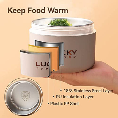 Portable Insulated Lunch Container set, Bento Box Adult Lunch Box Set with Insulated Lunch Bag, 4 Separate Stackable Thermal Food Lunch Container for Adult, Brown - color: 4 Tier-Brown