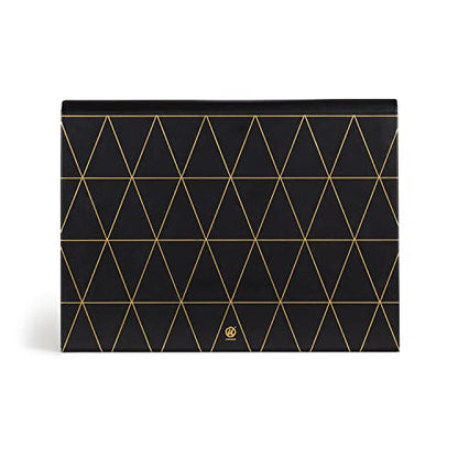 U Brands 13-Pocket Expanding File Folder, Office Supplies, Black and Gold Geometric, Brass Hardware, FSC Certified - color: Black/Gold Geometric