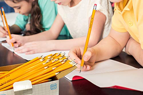Rarlan Wood-Cased #2 HB Pencils, Pre-sharpened, 200 Count Bulk Pack | Classroom Pencils with Erasers for School and Teacher Supplies, Writing, Drawing and Sketching, Back to School