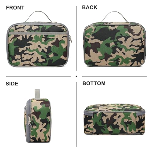 FlowFly Kids Lunch box Insulated Soft Bag Mini Cooler Back to School Thermal Meal Tote Kit for Girls, Boys, Forest - color: Forest