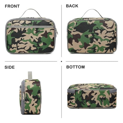 FlowFly Kids Lunch box Insulated Soft Bag Mini Cooler Back to School Thermal Meal Tote Kit for Girls, Boys, Forest - color: Forest