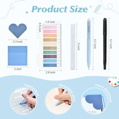 22Pcs Book Annotation Kit Aesthetic Pencil Case with Supplies School Annotation Supplies Gel Pen Transparent Sticky Note Taking Bible Study College Stationery Supplie (Patchwork Flowers) - color: Patchwork Flowers