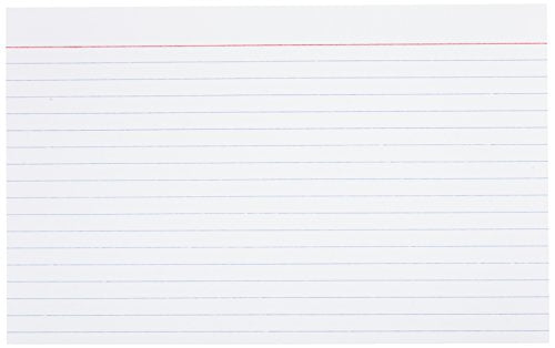 Amazon Basics Ruled Lined Index Cards for Studying and Note Taking, White, 5" x 8", 500 Count (5 Pack of 100) - size: 100 Count (Pack of 5), style: Ruled, 5x8, 500 Count