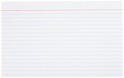 Amazon Basics Ruled Lined Index Cards for Studying and Note Taking, White, 5" x 8", 500 Count (5 Pack of 100) - size: 100 Count (Pack of 5), style: Ruled, 5x8, 500 Count