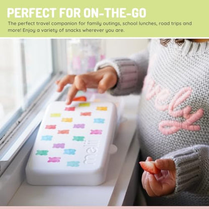 melii Snackle Box | 6-Compartment Divided Snack Container, BPA-Free Food Storage with Removable Dividers for School, Travel & On-the-Go Snacking (Gummy Bears) - color: Gummy Bears