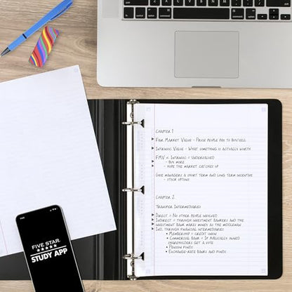 Five Star Loose Leaf Paper + Study App, College Ruled Filler Notebook Paper, Reinforced, Fights Ink Bleed, 8-1/2" x 11", 80 Sheets (170102) - size: 80 Sheets