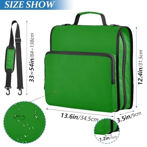 3 Rings Zip Up Binder with Handle Easy to Carry Portable Home Travel Safe Storage Bag for Middle Student Dark Green - color: Dark Green