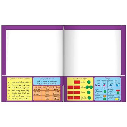 Really Good Stuff Common Core Resource Folders – Second Grade – Set of 12 - Bulk School Supplies, Take Home Organizer for Students, Classroom Essentials - style: Second Grade