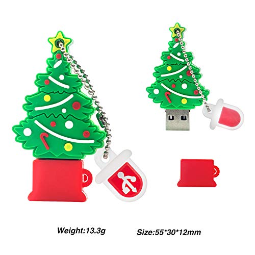 Christmas USB Flash Drive 16GB (5 Pack) New Year Gifts for Family and Friends, BorlterClamp Memory Stick of Santa Claus Christmas Tree Snowman Patterns Cute Thumb Drive - color: Christmas Pattern 16GB*5