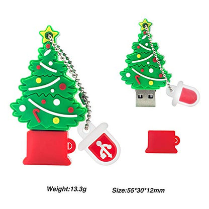 Christmas USB Flash Drive 16GB (5 Pack) New Year Gifts for Family and Friends, BorlterClamp Memory Stick of Santa Claus Christmas Tree Snowman Patterns Cute Thumb Drive - color: Christmas Pattern 16GB*5