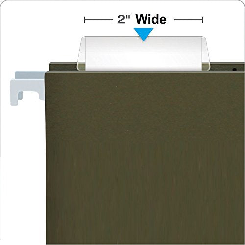 1InTheOffice Plastic Clear Tabs, and Inserts 2" x 5/8", 100/Pack (2") - size: 2"