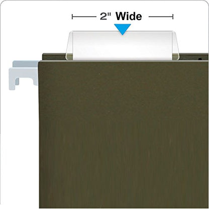 1InTheOffice Plastic Clear Tabs, and Inserts 2" x 5/8", 100/Pack (2") - size: 2"
