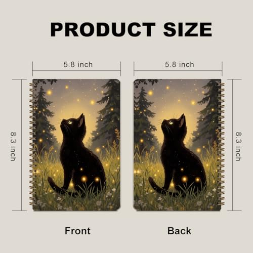 2 Pcs Cute Cat A5 Spiral Notebook, Cat Gifts College Ruled Spiral Notebooks | 160 Pages Journal Notebook, Cats Themed Spiral Notepad, Hardcover Journals for Writing Travel Office, School Office Supplies - color: Multicolour 0018