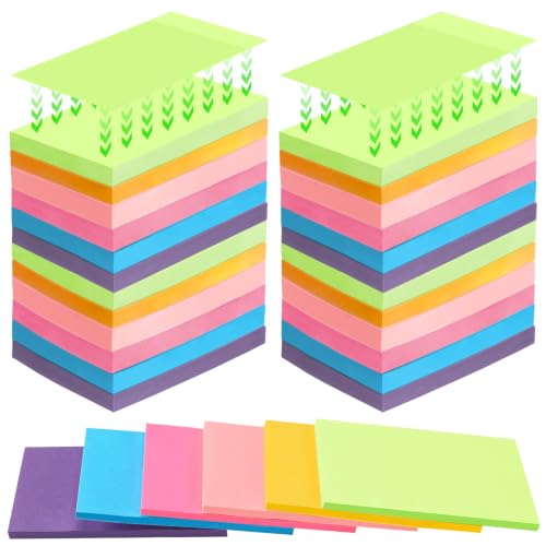 Kajaia 24 Pads Full Adhesive Sticky Notes Colorful Sticky Notes Adhesive Memo Self Stick Pads Easy to Post for Office Home School Meetings Supplies 6 Pastel Colors 80 Sheets/pad (3x2 Inches) - size: 3x2 Inches