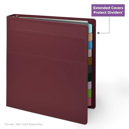 Carstens 1-Inch Heavy Duty 3-Ring Binder - Side Opening, Wine, Durable Plastic, No-Gap Rings, Waterproof Cover, No Pockets, Holds 125 US Letter Sheets, BPA-Free, Made in USA (8703-3R), Case of 18 - color: Burgundy, size: Case of 18