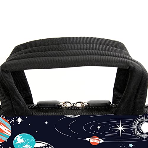 AMARY 13" 13.3" laptop sleeve chromebook case adjustable shoulder strap with handle accessory pocket (Galaxy-1) - color: Galaxy-1