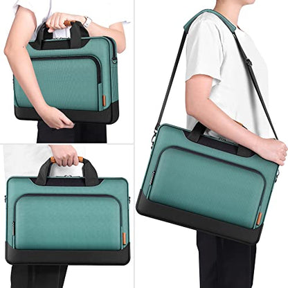 DOMISO 17-17.3 Inch Laptop Bag Large Capacity Shoulder Bag for Dell XPS/HP Pavilion 17/Lenovo Chromebook 317, Green - color: Green, size: 17 - 17.3 Inch