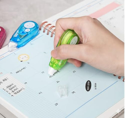 Correction Tape Mini with Cap, (Pack of 3) Compact White-Out Tape Rollers, Rotating Head for Smooth Application, 5mm x 16.4ft Each, Office and Study Supplies