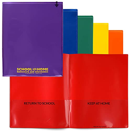 StoreSMART® - Plastic School/Home Folders Archival Folders - Primary Colors 60 Pack - 10 Each of Six Bright Colors - Made in U.S.A - (SH900PCP60ENG) - size: 60-Pack