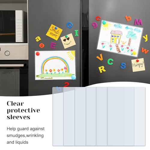 Rainmae 20 Pack 8" x 10" Rigid Print Protectors, Clear Hard Plastic Page Sheet Protectors, Paper Sleeves Photo Plastic Sleeves Document Holder Birth Certificate Protector - color: 8*10in (20pcs)
