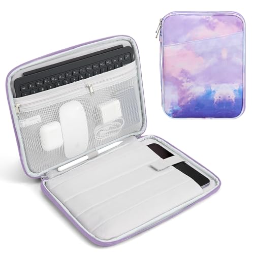TiMOVO 9-11" Tablet Sleeve for iPad A16 & Galaxy Tab, Watercolor Purple | Protective Bag with Pockets, Fits iPad 10.9"/10.2" Air 11" 5th/4th Gen, Galaxy Tab A9+/A11+ 11" - color: Watercolor Purple, size: 9-11 Inch