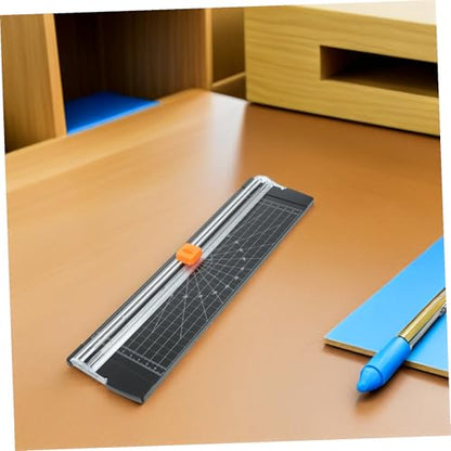 2pcs Mini Paper Cutter Trimmer with Foldable Ruler Lightweight Portable Scrapbooking Craft Tool for Students Home Office Precise Smooth Cutting for Photos Cardstock Black