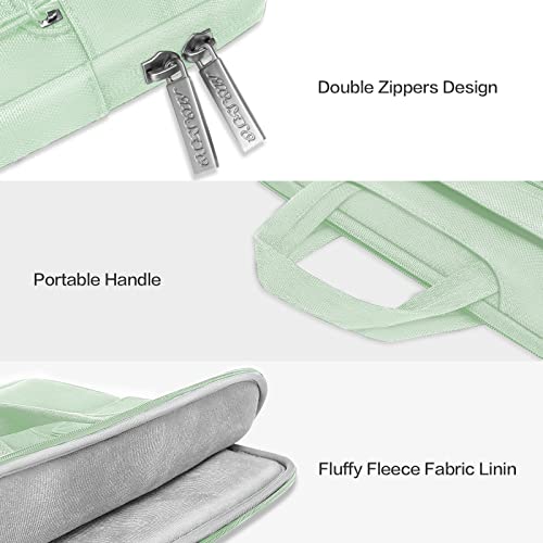 MOSISO Laptop Shoulder Bag Polyester Flapover Briefcase Sleeve Case | Compatible with MacBook Air/Pro,13-13.3 inch Notebook,Compatible with MacBook Pro 14 inch M5 M4 M3 M2 M1 2026, Honeydew Green - color: Honeydew Green, size: 13.3 inch