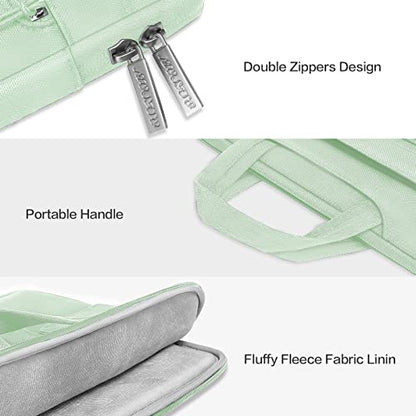 MOSISO Laptop Shoulder Bag Polyester Flapover Briefcase Sleeve Case | Compatible with MacBook Air/Pro,13-13.3 inch Notebook,Compatible with MacBook Pro 14 inch M5 M4 M3 M2 M1 2026, Honeydew Green - color: Honeydew Green, size: 13.3 inch