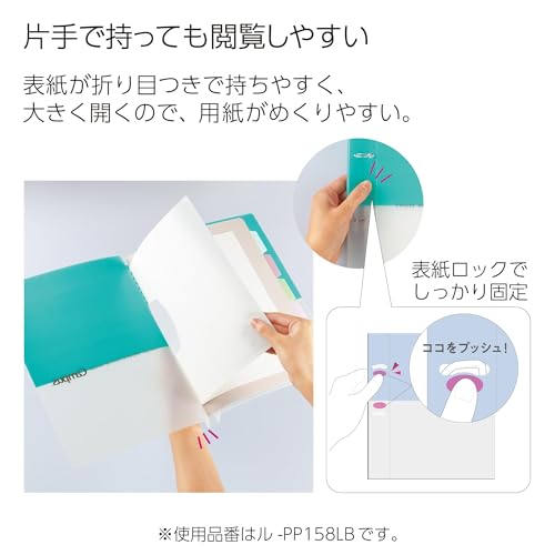 Kokuyo Campus Refillable Notebook, A4 Slim 2 Ring Binder Notebook with 5 Subject Dividers, 100 Sheets Capacity. Suitable for 30 Holes Loose Leaf Paper, Mineral Pistachio Green (Le-PP158-L4LG) - color: Pistachio Green, size: A4