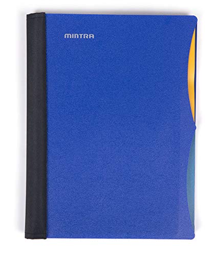 Mintra Office Durable PREMIUM Spiral Notebook, ((Blue, 2 Subject (6in x 9.5in)), Wire, Fabric Covered Coils, No Snags, Removable Adjustable Pocket Dividers, Ruler, Organization, Customizable - color: Blue, size: 2 Subject (6in x 9.5in)
