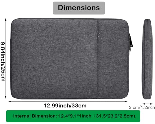 11.6 12 12.2 12.3 Inch Laptop Sleeve for 12.2" Samsung Chromebook Plus V2, Lenovo 11.6" 300e Chromebook, 12" 13" Microsoft Surface Pro, Dell Latitude 3190 11.6",ASUS HP Samsung Acer Lenovo Laptop Case - color: Space Grey