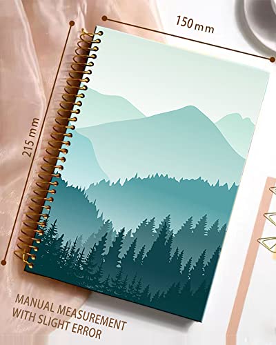 iampanda Spiral Journal Notebook,Strong Twin-Wire Binding with Premium Paper for Girl Women,60 Sheets A5 College Ruled Notebook/Journal,Perfect for School Office Home Gifts,Beautiful Green Mountain - color: Beautiful Green Mountain Landscape