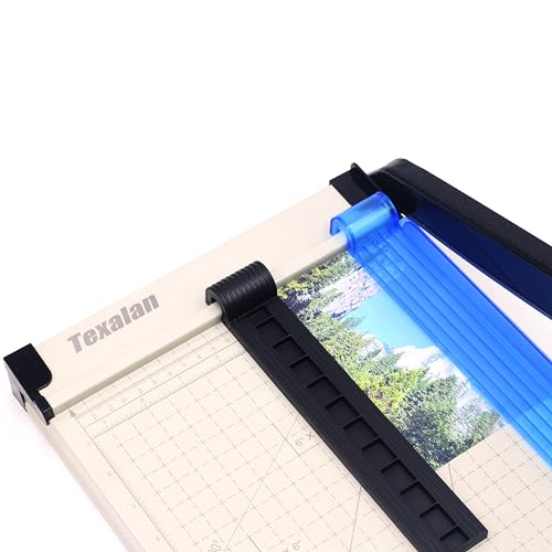 Inch Scale Cutting Plate 12" Paper Cutter – Solid Metal Base, Sharp Blade for Trimming Photos, Cards, Labels – 12-Sheet Capacity – Ideal for Office, School, Home Use (White) - color: White Inch Scale