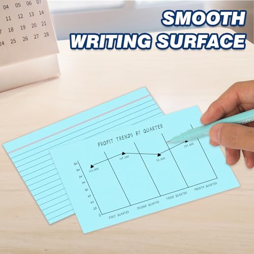 Chell Pastel Colors Ruled Index Cards 4x6 Heavyweight, 200 Count | 65 lb. Cover Weight, Ruled Front and Blank Back, Easy Writing, Not Easy to Penetrate Ink - color: Pastel, size: 4"x6"