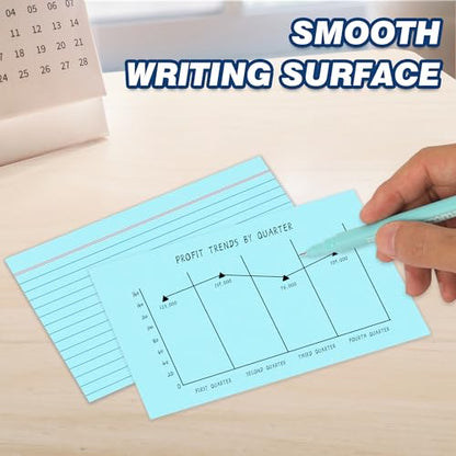 Chell Pastel Colors Ruled Index Cards 4x6 Heavyweight, 200 Count | 65 lb. Cover Weight, Ruled Front and Blank Back, Easy Writing, Not Easy to Penetrate Ink - color: Pastel, size: 4"x6"
