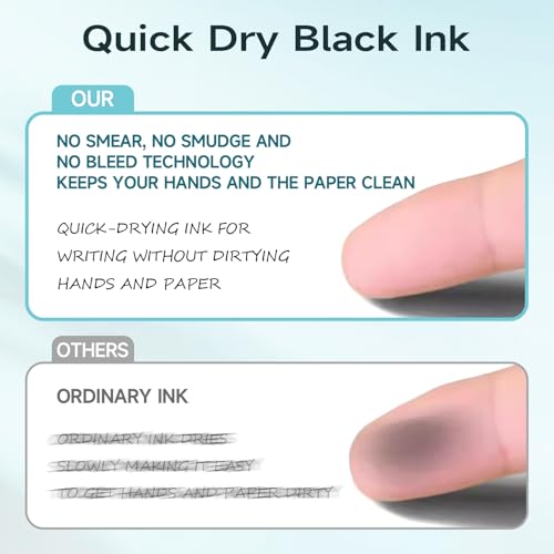 Gel Pens for Note Taking 12PCS RIANCY Black Ink Fine Point Pen Black Gel Pens Quick Dry Ink 0.5mm Smooth Writing Pen for Home Office Art Back to School Supplies (Mixed) - color: Mixed Black Ink