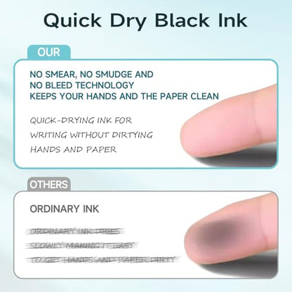 Gel Pens for Note Taking 12PCS RIANCY Black Ink Fine Point Pen Black Gel Pens Quick Dry Ink 0.5mm Smooth Writing Pen for Home Office Art Back to School Supplies (Mixed) - color: Mixed Black Ink