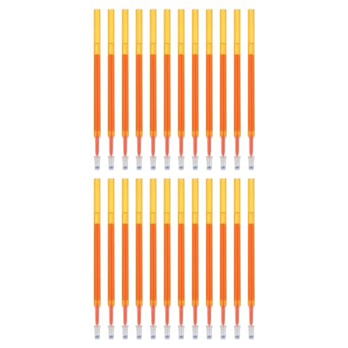 PATIKIL Erasable Gel Pen Refills, 24 Pcs Gel Ink Pens Refills Press Click Pen Fine Point 0.5mm Retractable Pens for Planner Writing Painting, Orange - color: Orange