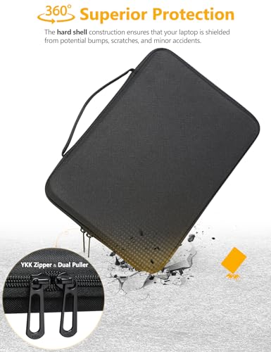 HYZUO 13.3-14 Inch Hard Shell Case Laptop Sleeve for MacBook Pro 14 M5/M4/M3/M2/M1 Pro/Max A3426 A3427 2026-2021, MacBook Pro/Air 13, Dell Pro 13/14 Premium, 13.8"-13" Surface Laptop, Black - color: Black, size: 13.3-14 Inch