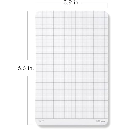Notsu Graph Grid Small Desk Notepad 2 Pack | Minimalist Graphing Memo Note Pads | Premium Thick 120gsm Paper, 50 Double Sided Pad Sheets, 3.9" x 6.3" - size: 3.9" x 6.3", style: Graph Paper