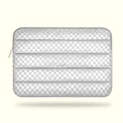 Vandel Puffy Laptop Sleeve Case, 13-14 inch Laptop Sleeve Bag Case 13.3 Inch, Compatible with MacBook Air/Pro 13/Pro 14/iPad Pro 12.9, HP Dell ASUS Computer Bag Cover, Checker Silver - color: b. Checker Silver