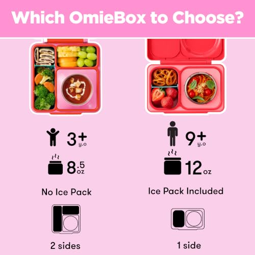 Omie OmieBox Kids Insulated Leakproof Bento Lunch Box with Food Jar (Pink Berry) - color: Pink Berry